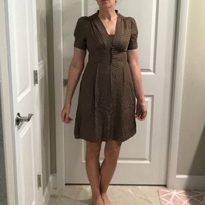 Banana Republic Brown Polkadot Silk Dress US4